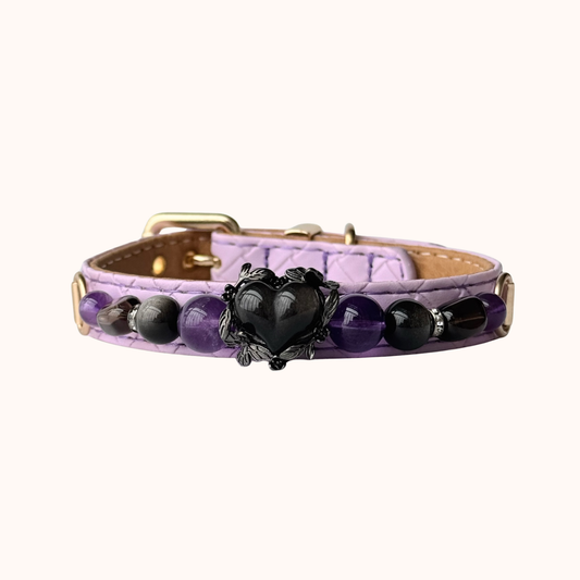 Amethyst Gemstone Collar with fixed purple natural stones