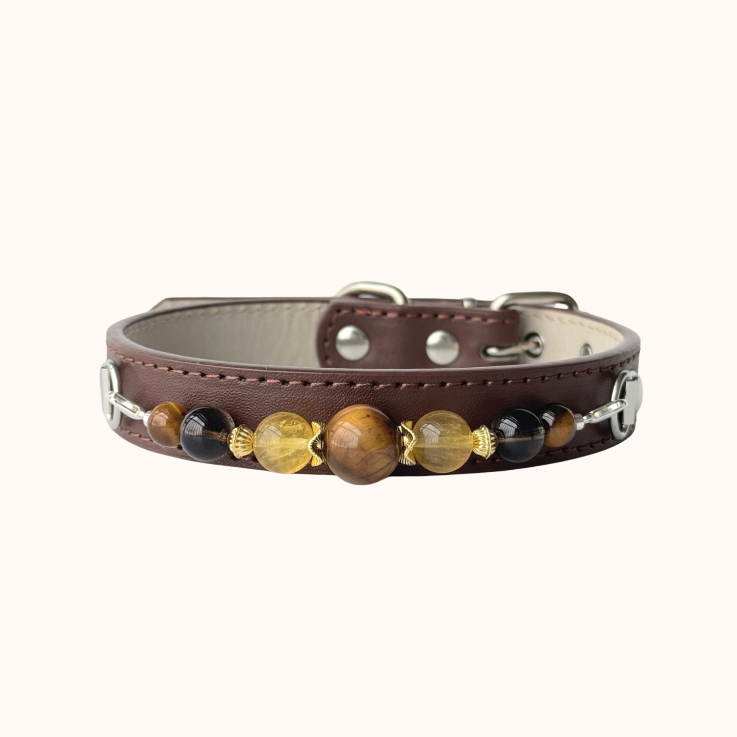 Amber Gemstone Collar with fixed natural stone details